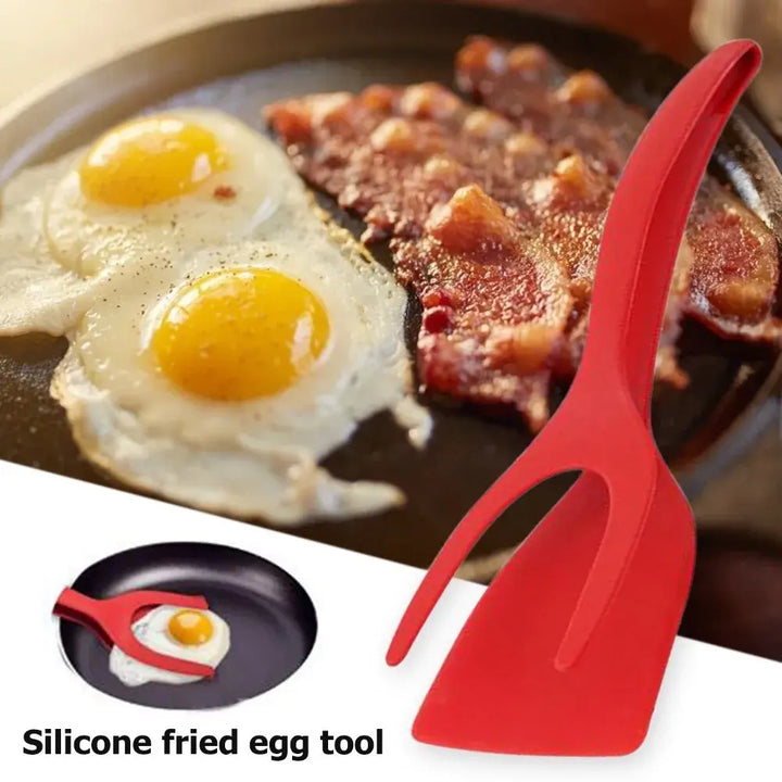 2 In 1 Nylon Grip Flip Tongs Egg Spatula