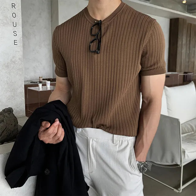 2023 Men's Clothing Luxury Knitted Polo Shirt